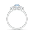 thumbnail image 2 of ANGARA Natural Classic Round Aquamarine and Diamond Three Stone Ring in 14K White Gold for Women (Size-6mm) | March Birthstone, Birthday, Anniversary, Jewelry Gift for Women | Natural Aquamarine Ring, 2 of 9