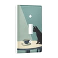 thumbnail image 2 of Yayeee Toggle Light Switch Wall Plate 1-Gang 4.5"x2.7" Home Decorative Outlet Cover, Black Cat, 2 of 7