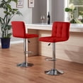 thumbnail image 2 of QunYou Bar Stools Set of 2 Counter Height, Square Cushion Backrest Stools with Footrest for Home & Coffee Shops, 2 of 9