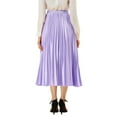 thumbnail image 4 of Allegra K Women's Elastic Waist Metallic Shiny Accordion Pleated Midi Skirt, 4 of 7