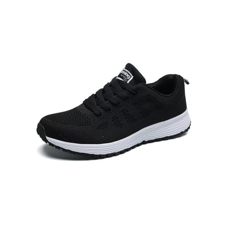 

Eloshman White Sneakers for Women Wide Width Lasies Lightweight Comfortable Fashion Running Walking Shoes Men Black US 4.5