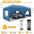 thumbnail image 6 of COBIZI 10x20 Pop-up Canopy Tent for Parties, Easy Up Party Tent Waterproof Canopy Tent with Sidewalls, Outdoor Event Tent for Wedding, Backyard, with Center Lock, Sandbags,Top Reinforced,blue, 6 of 7
