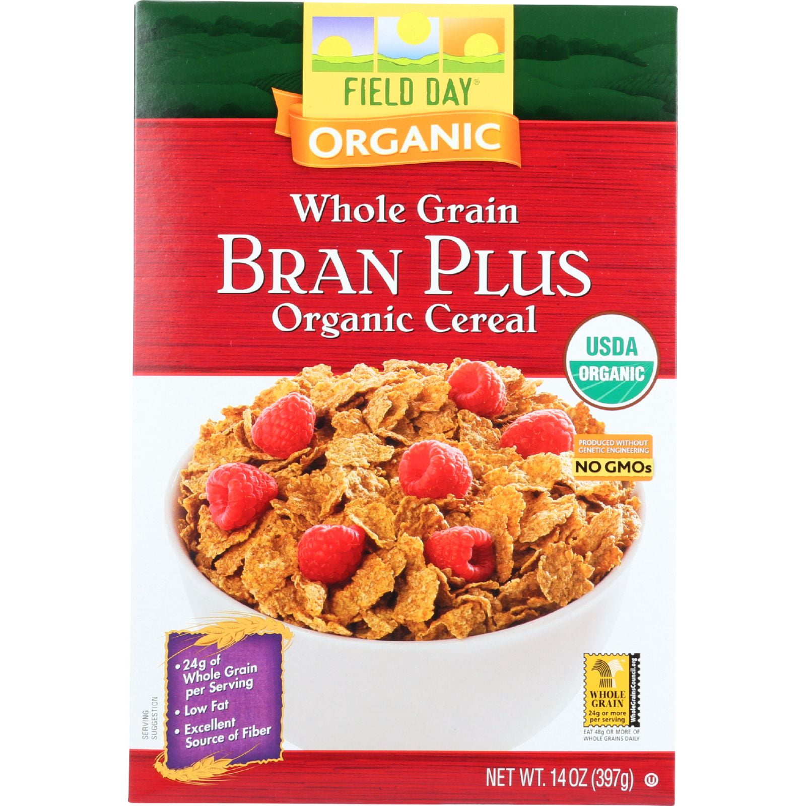 Field Day Cereal Organic Whole Grain Bran Plus 14 oz case of