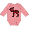 thumbnail image 3 of Inktastic Moose Silhouette Plaid Boys or Girls Long Sleeve Baby Bodysuit, 3 of 5