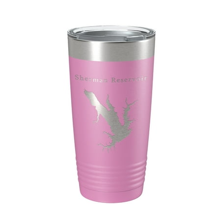 

Sherman Reservoir Tumbler Lake Map Travel Mug Insulated Laser Engraved Coffee Cup Nebraska 20 oz Light Purple