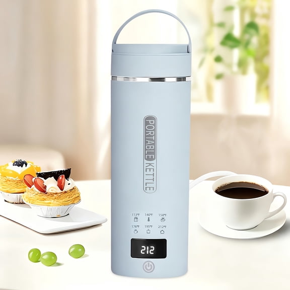Travel Electric Kettle Portable Small Water Boiler, 6 Temperature Controls, 304 Stainless Steel, Auto Shut-Off & Boil-Dry Protection, BPA-Free, 15.2oz for Brewing Coffee, Flower Tea, Milk