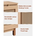 thumbnail image 4 of Yiwa Modern Rattan Nightstand with Extension Leaf, Bedside Table for Living Room Bedroom, 4 of 6