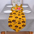 thumbnail image 3 of Cotton Linen Table Runners Halloween Pumpkin Lamp and Bat Kitchen Dining Burlap Table Decoration for Home Party Decor 18 x 72 Inch, 3 of 8