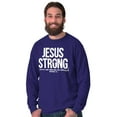 thumbnail image 5 of Jesus Strong Philippians 4:13 Bible Long Sleeve TShirt Men Women Brisco Brands 3X, 5 of 6
