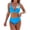 Blue, variant on Minjewel Women's Fashionable Sexy V-Neck Push Up Bikini Two Piece Swimsuit,with Plunge Neckline and Push Up Padding,Summer Beachwear,Black,S