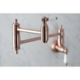 thumbnail image 4 of Kingston Brass KS310PLAC Restoration Wall Mount Pot Filler Faucet, Antique Copper, 4 of 8