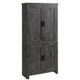 thumbnail image 2 of HOMCOM 64" Kitchen Pantry Cabinet, Freestanding Storage Cabinet with 4 Doors and 3 Adjustable Shelves for Dining Room, Gray, 2 of 9