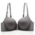 thumbnail image 1 of Wuffmeow Women‘s Solid Color Gathering Bra Thin Section No Steel Ring Seamless Bra, 1 of 4