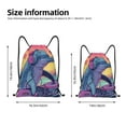 thumbnail image 2 of Balery Hip-Hop DJ Dolphin Pattern Drawstring Backpack Bag Sport Gym Sackpack Cinch Bags Pattern Drawstring Backpack Bag Sport Gym Sackpack Cinch Bags -Small, 2 of 6