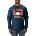 thumbnail image 1 of Wild Bobby City of San Francisco Baseball Fantasy Fan Sports Men's Long Sleeve T-Shirt, Vintage Heather Navy, Medium, 1 of 6