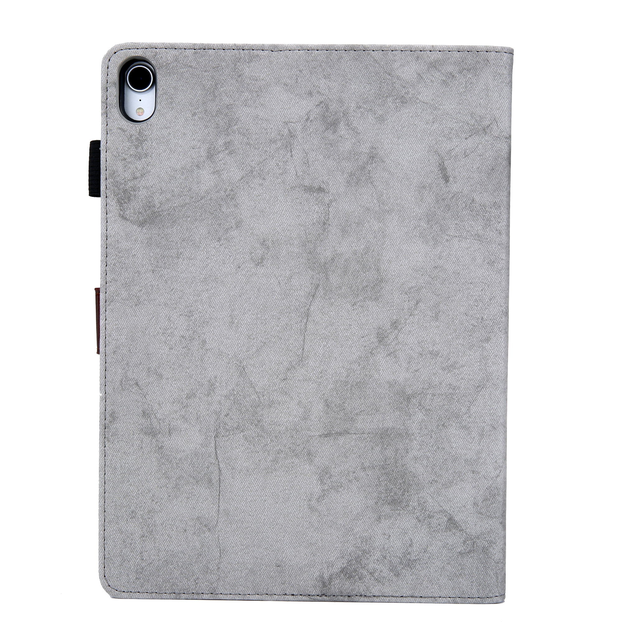 for iPad 10th Gen 10.9" (2022) Case, Retro Card Slot Cover with Pencil Holder, Multi-Angle Viewing Stand, Pocket Design, Folio Leather Case for Apple iPad 10th Gen 10.9" - Gray