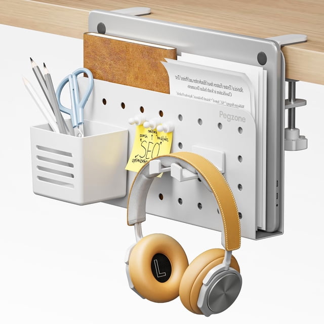 Organizador de almacenamiento lateral de escritorio PEGZONE, soporte para computadora portátil