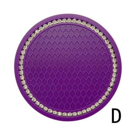 

1x Universal Car Style Coasters Pad Pink Cup Holder Mat S3 F5 Rhinestone U4L6
