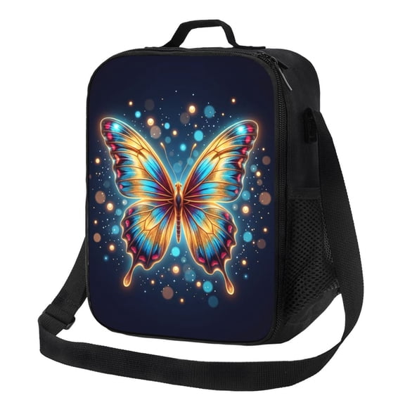 Butterfly Lunch Bag Reusable Insulated Lunch Box Tote Pack Shoulder Handbag Food Storage Organzier For Women Workout Office