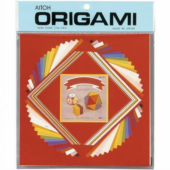 Aitoh OG-1 Origami Paper 60-Pkg-Assorted Sizes Small Mix