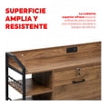 thumbnail image 4 of Archivero Móvil Utilia Industrial 2 Cajones con Cerradura, USB y Ruedas 360°, Metal y Madera, Home Office, Café 110x40x69 cm, 4 of 7