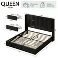 thumbnail image 6 of Breltam Queen Size Upholstered Platform Bed Frame with 4 Storage Drawers and Vertical Linen Wingback Channel Tufted Headboard, 6 of 7