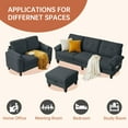 thumbnail image 5 of Soscana Living Room Furniture Set Sectional Sofa Couch with Storage Ottoman and Loveseat,for Home Apartment Office Studio,Dark Gray, 5 of 7