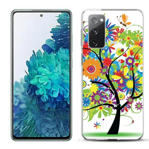 Slim-Fit Gel TPU Phone Case for Samsung Galaxy S20 FE 5G Fan Edition, by OneToughShield ® - Colorful Tree
