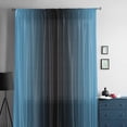 thumbnail image 5 of Blue Black Ombre Semi Sheer Curtains Drapes for Living Room, Bedroom, French Doors Window 72 Inches Long, Modern Gradient Abstract Art Rod Pocket Chiffon Curtain Drapery Voile Draperies Panel, 5 of 6
