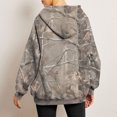 thumbnail image 3 of Mlqidk Women's Camo Hoodie Maple Leaf Print Oversized Sweatshirt Fleece Hooded Sweatshirts with Pocket Casual Fall Pullover Camel 3X-Large, 3 of 5