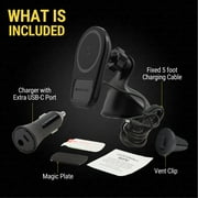 Scosche MQ5WDV2-1 MagicMount MagSafe 15W Wireless Charger Window/Dash/Vent Compatible w/ Qi Devices