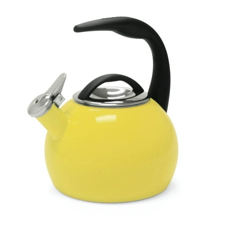 Chantal Enamel Pot - Chantal 2 Quart Enamel On Steel Anniversary Whistling Stovetop Teakettle, Yellow