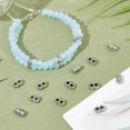 thumbnail image 2 of 25 cuentas deslizantes de acero inoxidable de 3 mm con espaciador de 2 agujeros, conector de múltiples hilos para pulseras de cordón de cuero, fabricación de joyas., 2 of 6