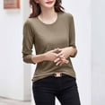thumbnail image 6 of AherBiu Pajamas Tops for Women Long Sleeve Tees Comfy Crewneck Undershirts Basic Layer T Shirts Blouse, 6 of 7