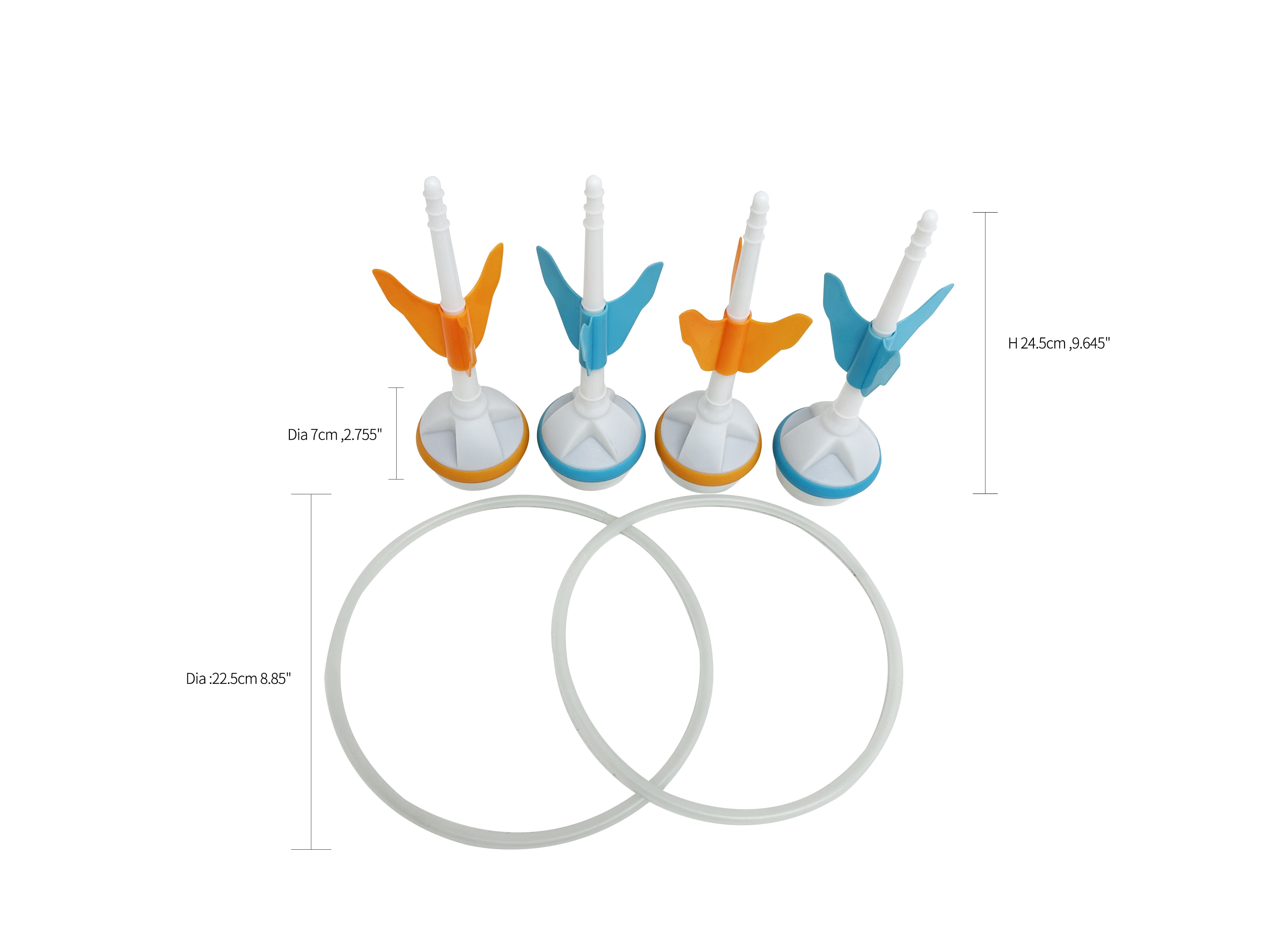 CIPTON LED Lawn Darts, 4 Blue/Orange LED Darts