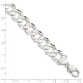 thumbnail image 2 of Sterling Silver 13.8mm Concave Beveled Curb Chain Necklace Size 24, 2 of 6