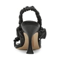 thumbnail image 2 of SAM EDELMAN Womens Black Stretch Quilted Footbed Cushioned Ruffled Marlena Square Toe Slip On Leather Slingback Sandal 6 M, 2 of 4