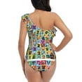 thumbnail image 5 of Haiem Cute Dogs Collage Women's One Piece Swimsuits Tummy Control One Shoulder Bathing Suits Ruffle Swimwear-Small, 5 of 8