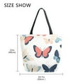 thumbnail image 5 of FORMRS Womens Canvas Tote Bag with Zipper Inner Pocket Shoulder Handbag, Beige Butterflies, 5 of 7