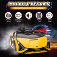 thumbnail image 6 of TOBBI 12V Licensed Lamborghini Sian Kids Ride on Car W/ Remote Control Lights Age 3-6 Child, Yellow, 6 of 15