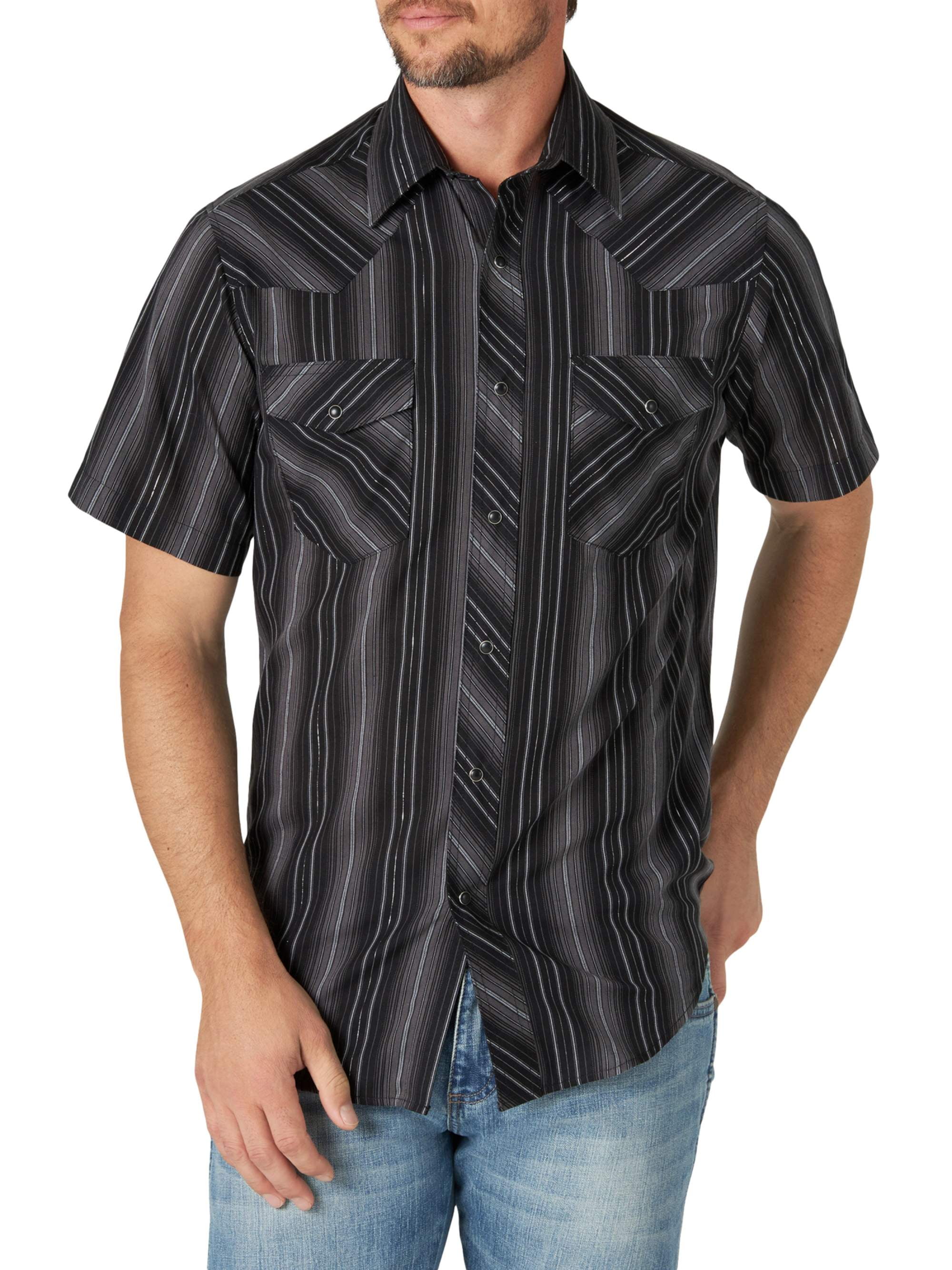 Wrangler Men’s Short Sleeve Two Pocket Plaid Western Shirt - Walmart.com