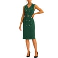 thumbnail image 2 of MODA NOVA Juniors Sleeveless Notched Lapel Double Breasted Belted Wear-to-Work Dress Blazer Midi Dresses, 2 of 4