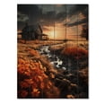 thumbnail image 3 of Designart "Sunlit Haven at the Farmhouse" Landscape & Nature Print on Natural Pine Wood, 3 of 5