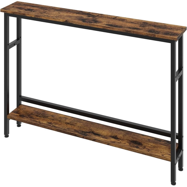 AKDSteel 39.4" Console Entryway Table, 2-Tier Narrow Side Table with Open Shelves, Ideal for Entryway, Hallway, Kitchen, Foyer, Living Room, or Bedroom, Easy Assembly