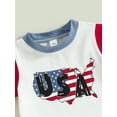 thumbnail image 5 of Bagilaanoe 4th of July Clothes for Toddler Baby Boys Letters Print Short Sleeve T-shirt Tops + Shorts 6M 12M 18M 24M 3T Kid Independence Day Outfits 3pcs Short Pants Set, 5 of 9