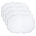 thumbnail image 2 of Saro Lifestyle Embroidered Polka Dot Placemat w/ Scallop Edge (Set of 4) Set of 4 - Silver, 2 of 5