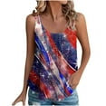 thumbnail image 2 of American Flag Tank Top Womens Red White and Blue Tank Top for Women Memorial Day Tank American Flag Tops Women Spring and Summer Tank Eyelet Embroidery Neck Print Casual Fashion Top, 2 of 6