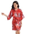 thumbnail image 1 of AJZIOJIRO Robe de Chambre Fleurie pour Femme, Chemises de Nuit, Peignoir de Pyjama en Satin, Vêtement de Nuit, Nuisette à Manches Longues, Tenue de Sommeil M-2TG, 1 of 8