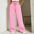 thumbnail image 2 of VV AVEORS Wide Leg Sweatpants Women Baggy Fall Casual High Waisted Drawstring Sweat Track Pants | Cozy Trendy Lounge Daily Autumn Trousers Pink M, 2 of 8