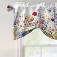 thumbnail image 4 of Tie Up Valance Curtain for Kitchen,Colorful Flower Spring Blossom Floral Plant Rod Pocket Short Curtains Adjustable Tie-Up Shade Valances,Green Herb on White Window Treatment for Bathroom Living Room, 4 of 9